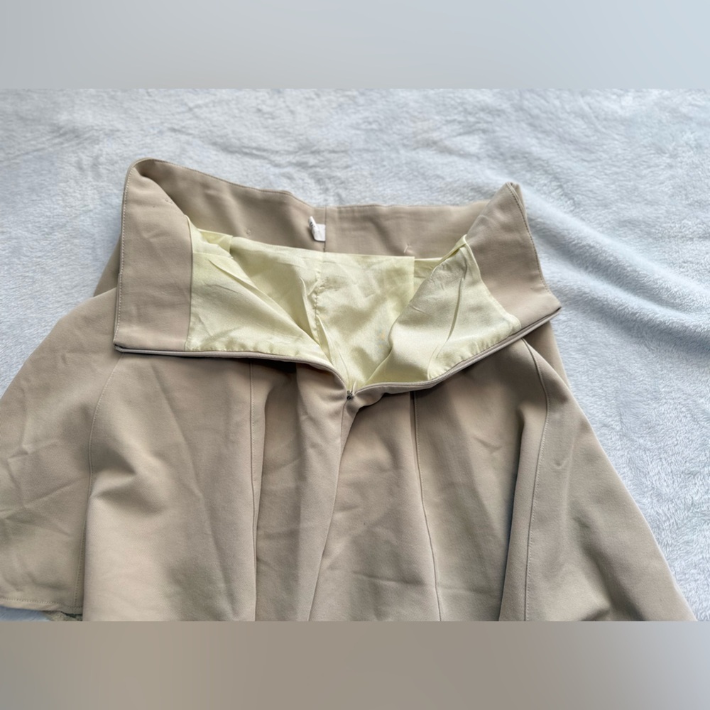 Beige A-Line Mini Skort Built In Shorts Coquette Preppy Tennis Academia Small - Picture 4 of 6